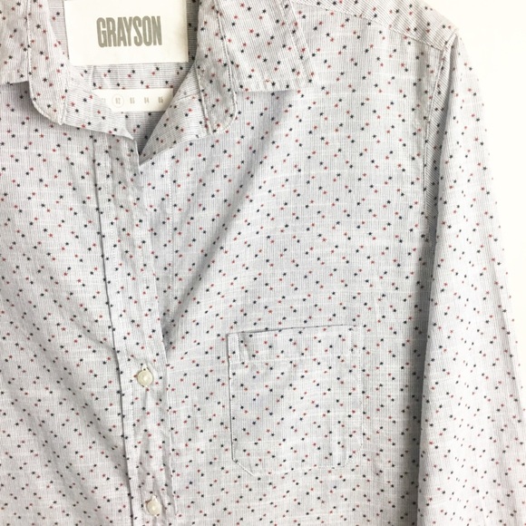 Grayson The Hero Washed Star Prints Size S Button Down Shirt Top - Picture 3 of 6